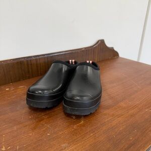 Hunter Black Slip-On Clogs
